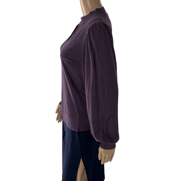 Nation LTD Purple Plum Shelby Keyhole Front Cutout Long Sleeve Top - Picture 7 of 11